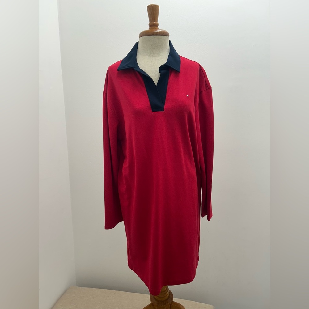 Tommy Hilfiger Red Polo with Black Collar